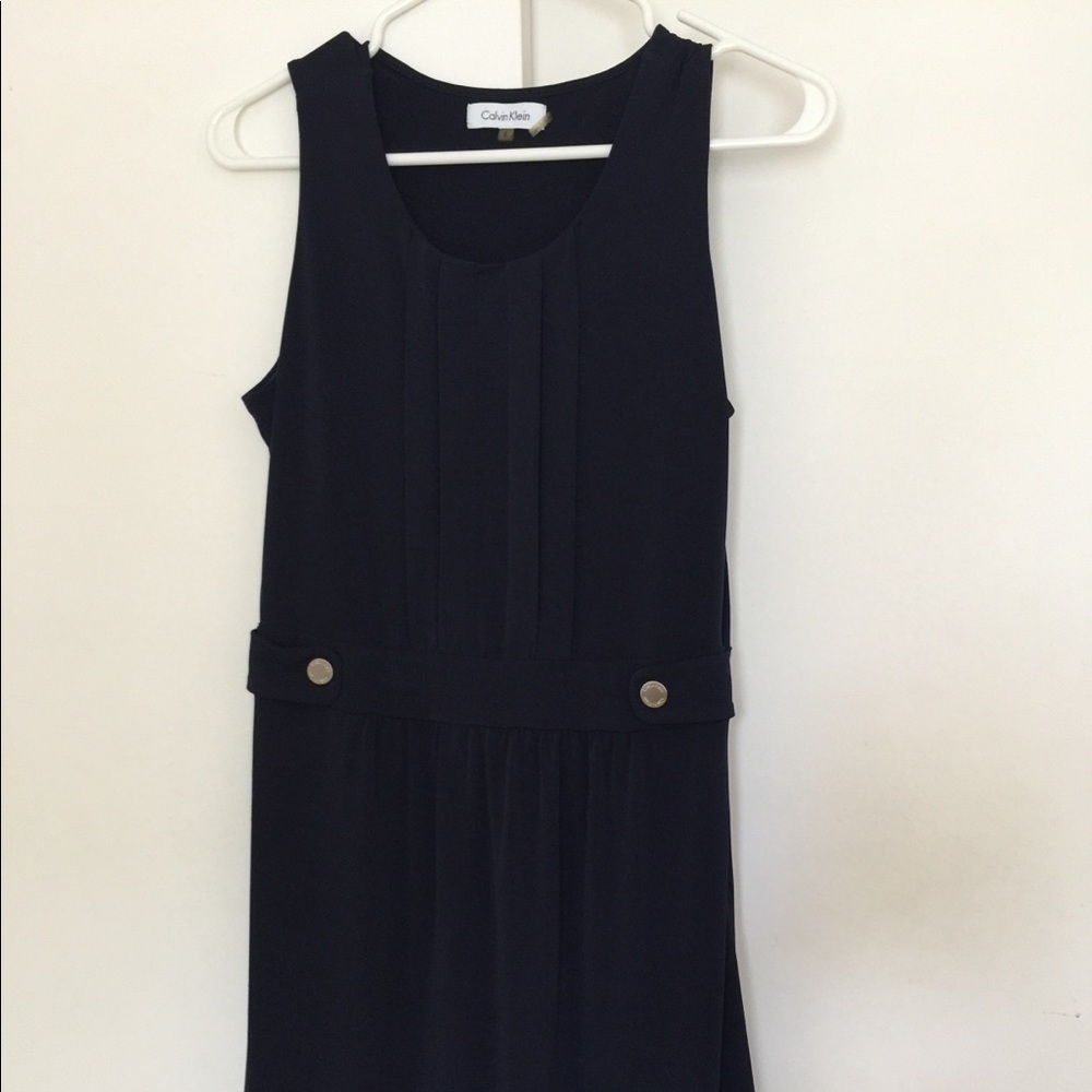 Navy Calvin Klein sleeveless dress